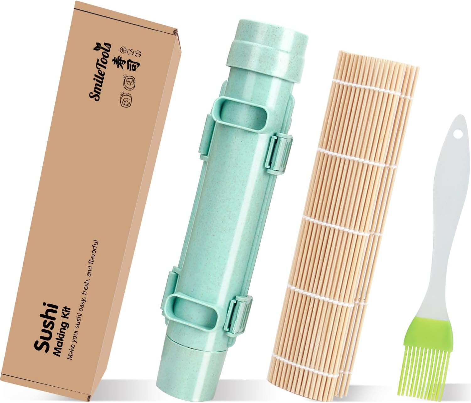 Easy-to-Use Bamboo Sushi Roller Kit with Sushi Bazooka Maker