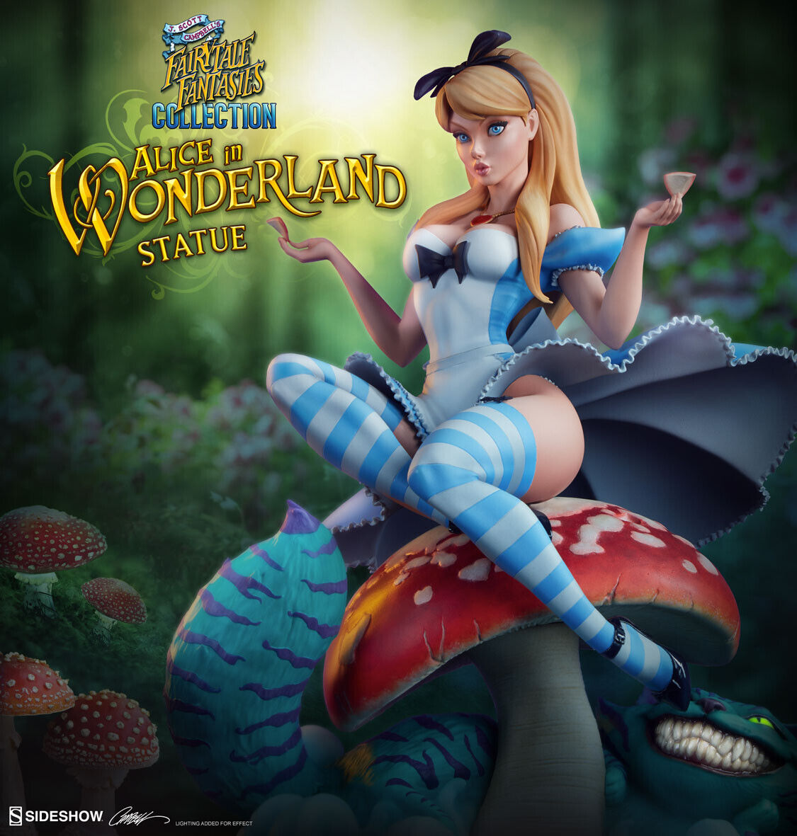 SIDESHOW ALICE IN WONDERLAND STATUE #260/4000 & FREE FIGURE SIDESHOW ALICE IN WONDERLAND STATUE #260/4000 & FREE FIGURE