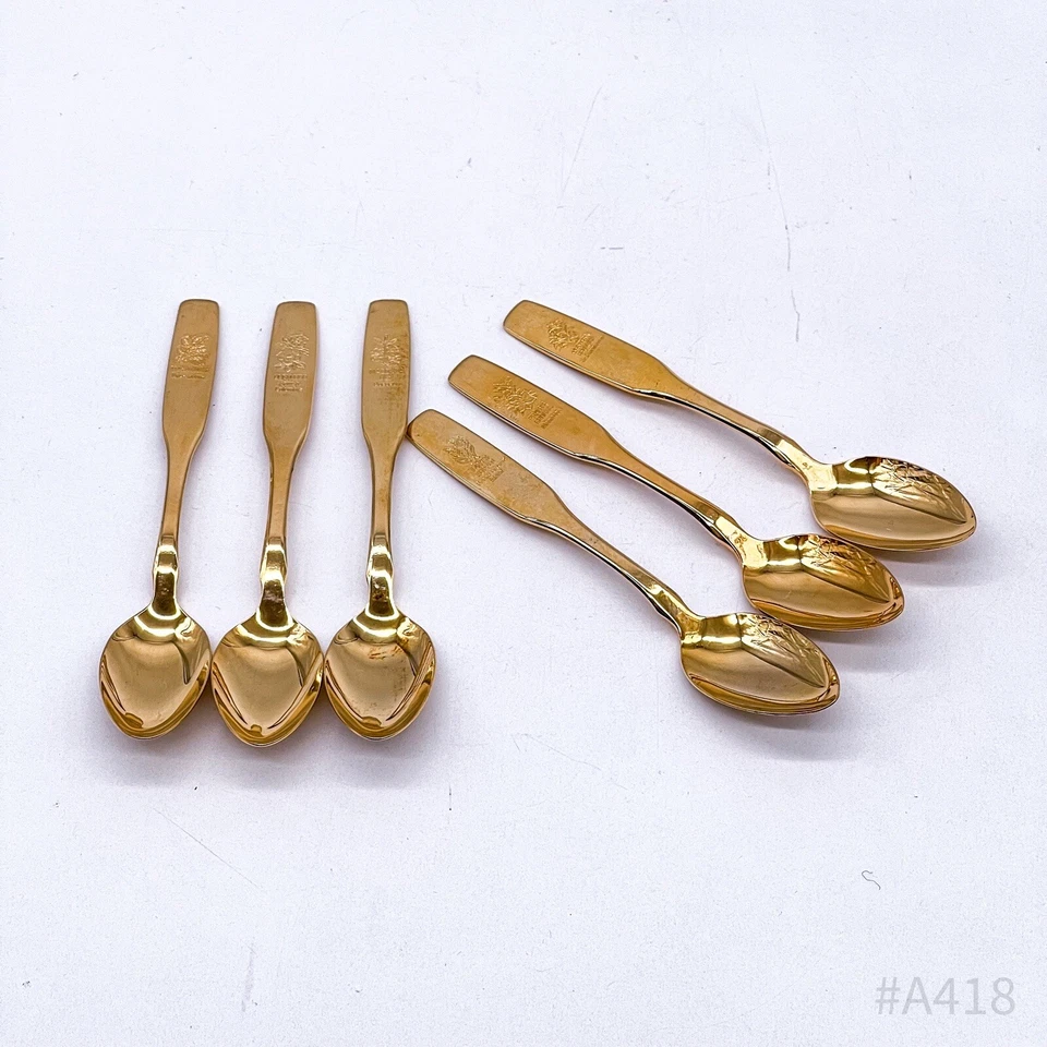 6er Set Vintage ONEIDA LTD. Silversmiths Zuckerlöffel mit Blumendekor | 6 Stück - Bild 1 von 4