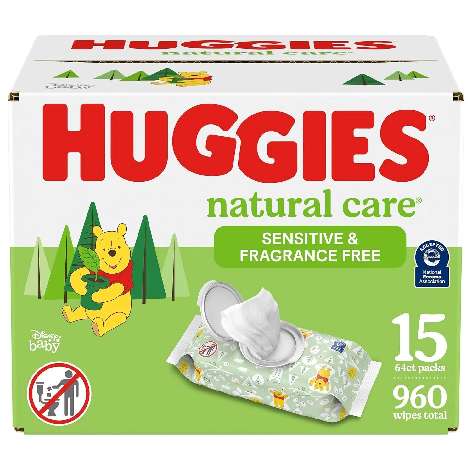 Baby Wipes Huggies Natural Care Sensitive Baby Wipes, Unscented