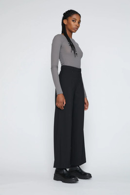 UVP: 160  HundHund Saida Hose, Modische High Waist Damen Hose, Stretch-Wolle