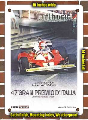Metal Sign - 1976 Monza Circuit - 47th Italian Grand Prix - 10x14 Inches