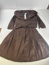 NWT LINDA LUNDSTROM 2 PIECE Set 100% Silk Skirt And Jacket Outfit Set Size 10