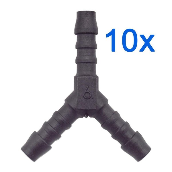 10 X You.S Original Schlauchverbinder ZwischenstüCk RGV Ø 6X6X6 Mm - Y Form-image