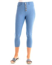 NWT New Fresh Produce Riviera Blue Freshfit Hi-Rise Crop Capri Pants Size S M L