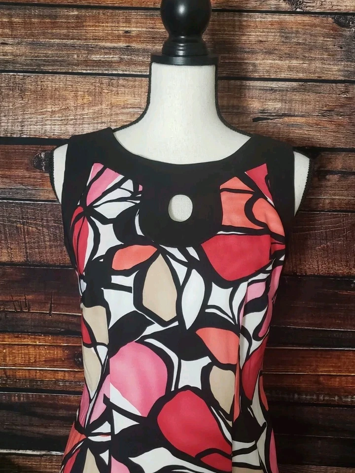 Vestido Jessica Howard Talla 6 Floral Hasta la Rodilla Sin Mangas Cremallera Trasera Foto 2 de 4