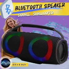 Wireless & Portable Bluetooth BoomBox Speaker System Powerful Bass W/FM Radio