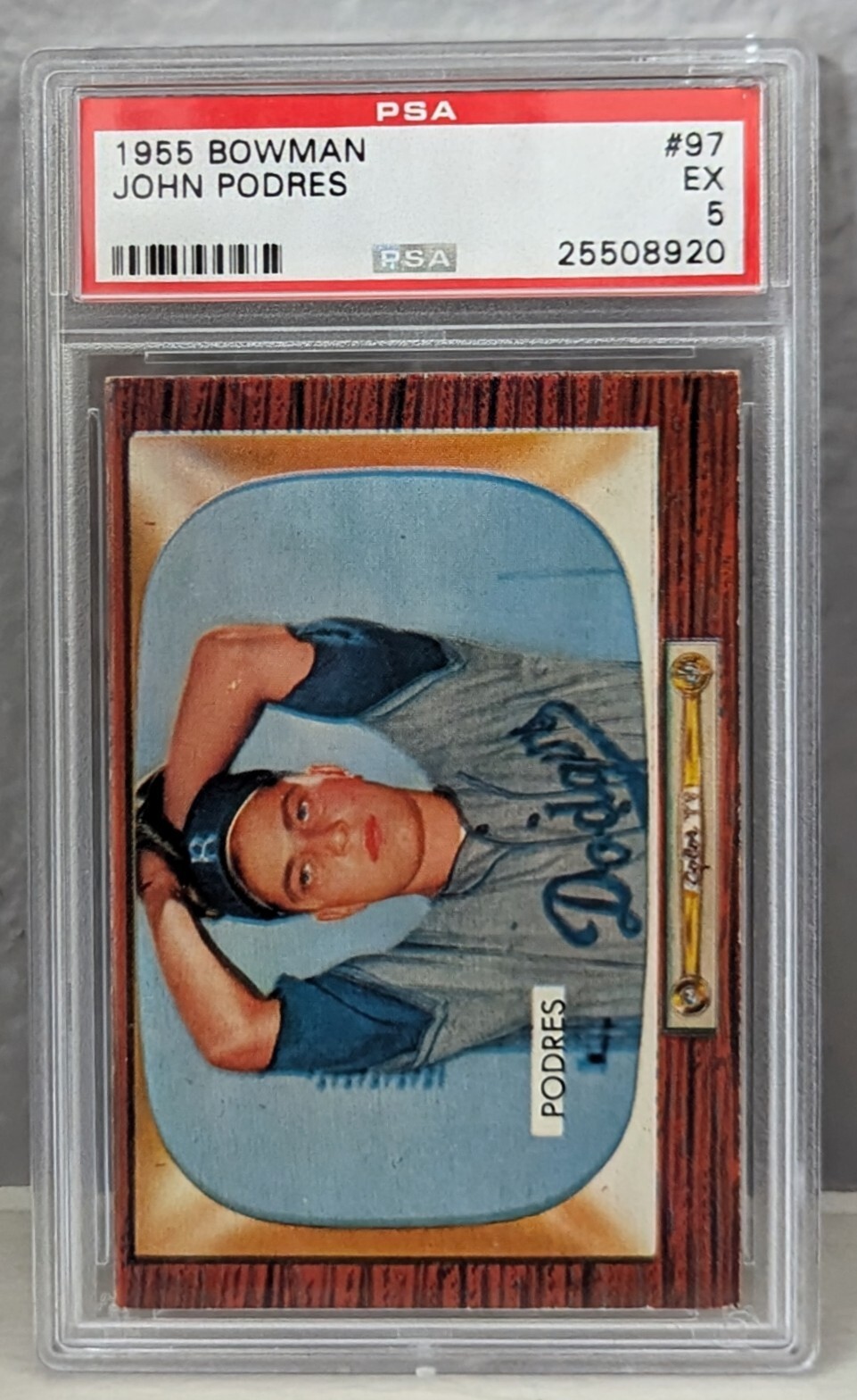 PSA 5 -1955 Bowman #97 John Podres Brooklyn Dodgers