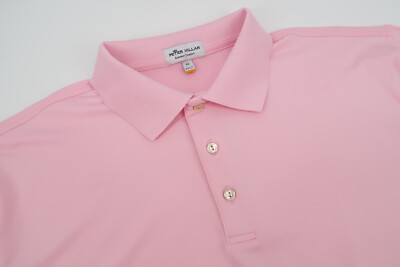 Peter Millar Summer Comfort Mens XL Pink Performance Polo Shirt Hilton Head