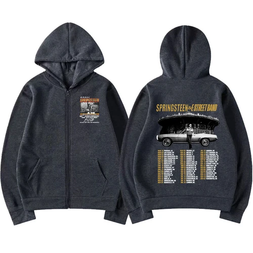 Bruce Springsteen and E Street Rock Band 2024 Tour Zipper Zip-up Hoodie