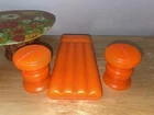 Barbie Pool Party Furniture 3 Pc Lot Floating Lounge Orange Mattel Vintage