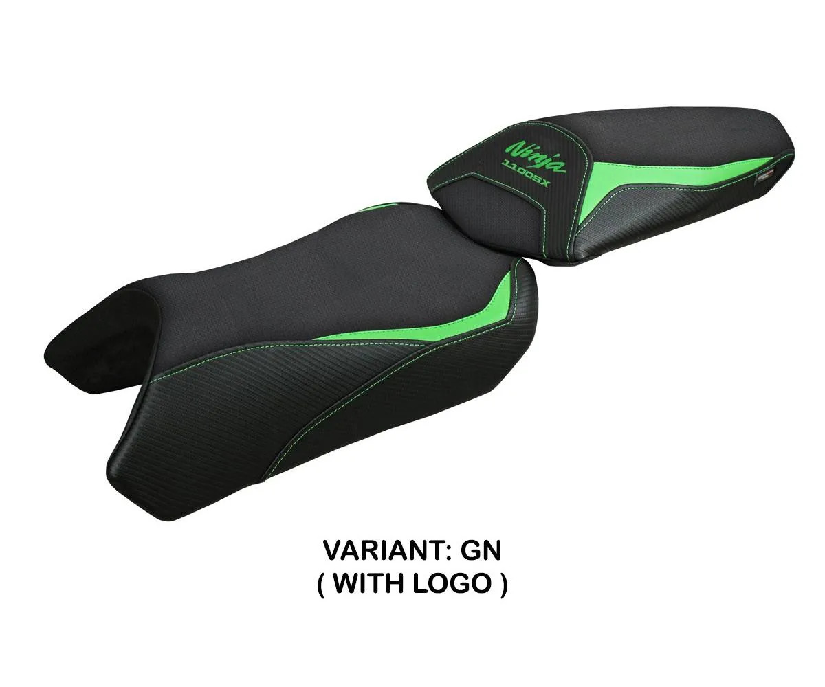 Seat cover Geisha Green + logo Tpz compatible KAWASAKI NINJA 1100 SX 2025 2026