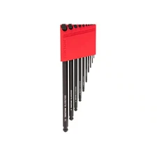 Tekton Hex Key Set Metric Ball End 10 Piece L Wrench Tool Set with Holder Red