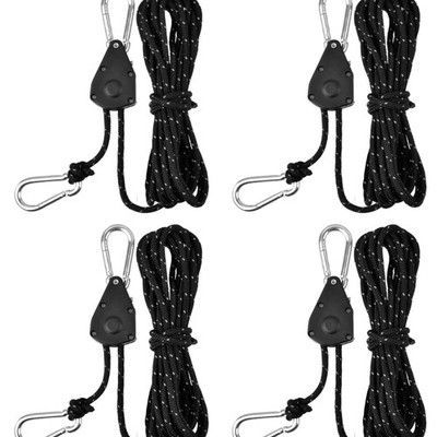 Abspannseile 4mm reflektierend, Nylon, mit Spanner, 4 Stück, 4m, Camping, Zel...