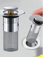 Universal Bathroom Pop Up Sink Plug Stopper Drain Strainer Hair Catcher Filter