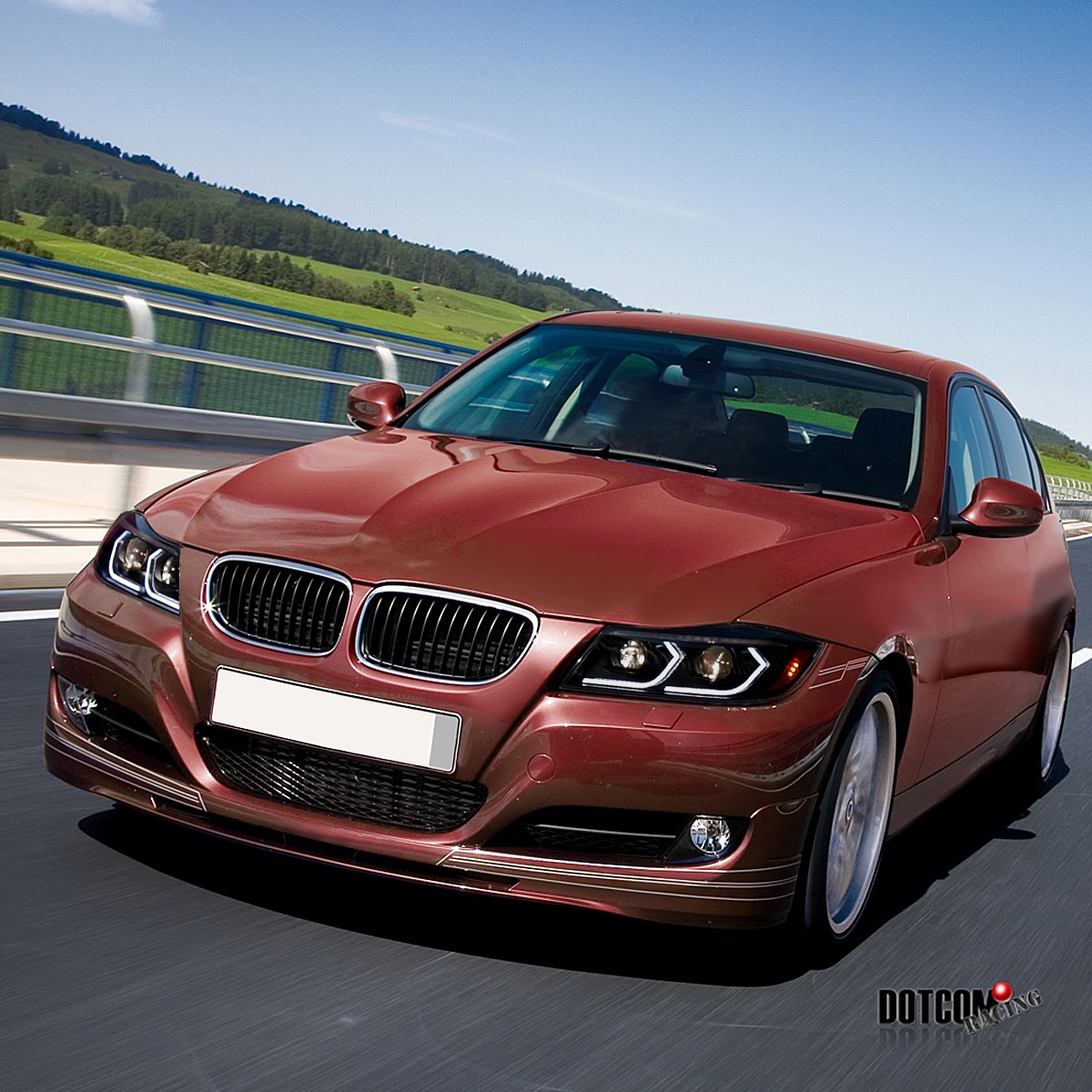 Black LED Halo Projector Headlights For BMW E90 325i 328i Sedan 2006-2008