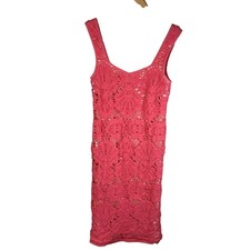 VTG Free People Intimately Medallion Slip Persimmon Bodycon Mini Dress boho M/L