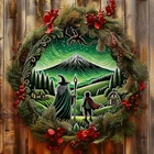 Vintage "The Hobbit" Tin Metal Signs 8x8in Wall Plaque - Round Gandalf & Frodo S