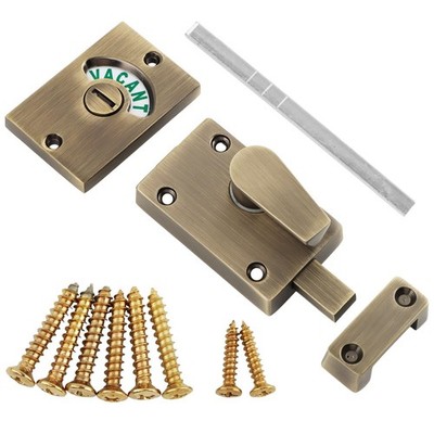 Zinc Alloy Door Lock Latch Vacant Engaged Privacy Indicator Bolt Restroom