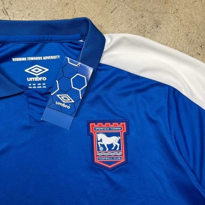 NWT Umbro Ipswich Town FC Home Soccer Jersey Polo 23/24 Ed Sheeran