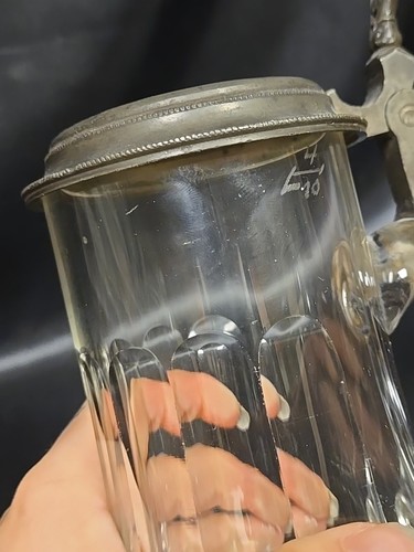 Antique German Glass Beer Stein Lead Otto Von Bismarck Late 1800s - Picture 22 of 24