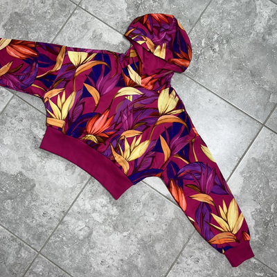 Adidas x FARM Rio Birds of Paradise Cropped Hoodie Sweatshirt
