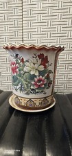 Vintage Chinese porcelain planter/jardiniere Famille Rose by MES Germany 1950-60