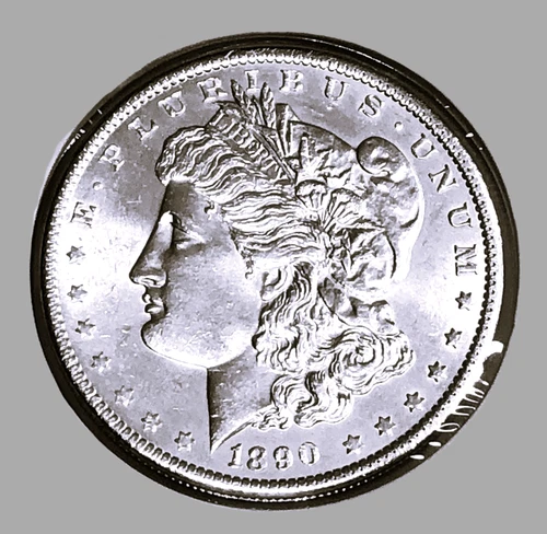 1890  MORGAN SILVER DOLLAR  $ 1 PHILADELPHIA MINT SILVER COIN / BU-UNC DETAILS