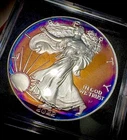 2022 American Silver Eagle BU $1 Dollar Coin w/Precision Rainbow Toning