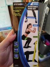 Pro Strength 3 Pack Resistance Band Set: Light, Medium  Heavy Color Coded