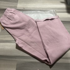 NWT Skims Cotton Fleece Classic Straight Leg Pant in DUSK Pink, Size SMALL