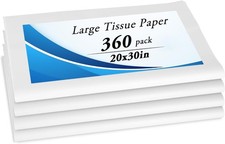 360 Sheets White Tissue Paper Bulk for Gift Wrapping, 20''x30'' White Wrappin...