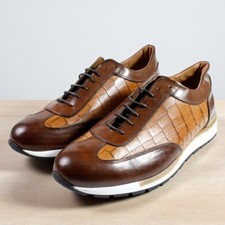Maury Brown Italian Leather Sneaker for Men