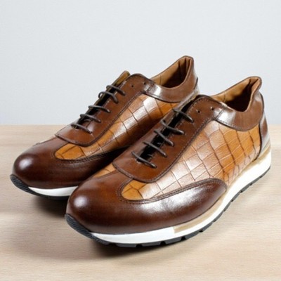 Maury Brown Italian Leather Sneaker for Men