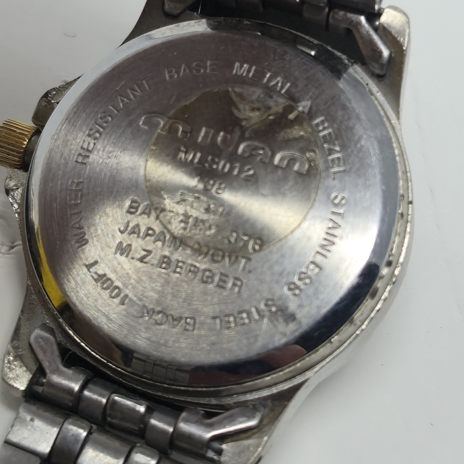 ​Vintage Milan MZ Berger Watch MLS012 Two-Tone Navy Blue Dial Quartz Wristwatch image 6