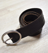 Y2K 90s Black Leather Belt Rock Star Girlfriend Indie Sleaze Flowers VTG