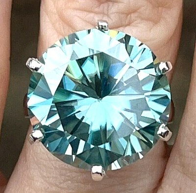 #ad #ad RARE 30 Ct Certified Treated Blue Diamond Solitaire Ring. 925 Sterling Silver $325.99