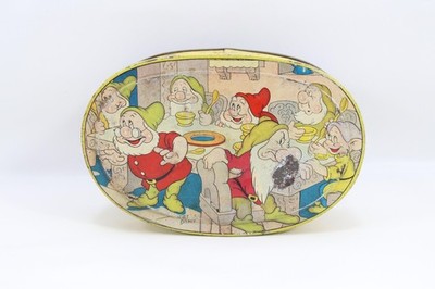 Vintage Disney Dopey Tin Box | 1950s Norwegian Stabburet Metal Lunch Tin | Snow