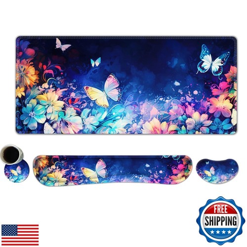 DINKY Keyboard Mouse Pad Set, Large Gaming Mousepad + Memory Foam Ergonomic K
