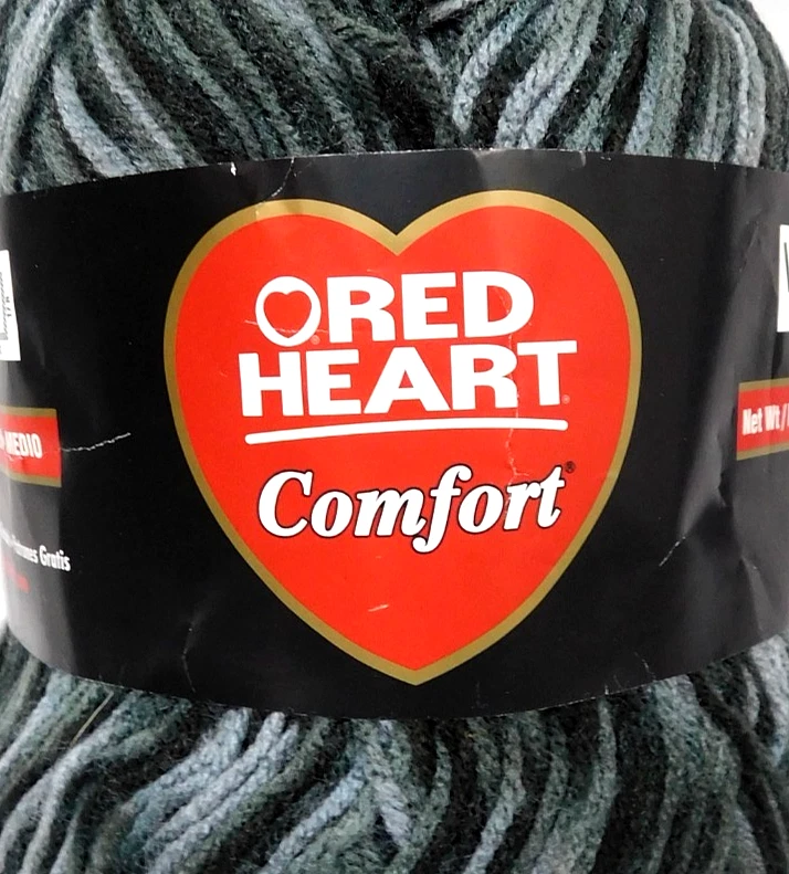 NEW- Red Heart Comfort Yarn #4056 Black Gray Charcoal ~12 oz, 649 yds #4 Medium - Image 3 of 4