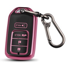 Honda Accord Key Fob Cover Case Black Pink 2015-2022 Fit Key Holder Cover