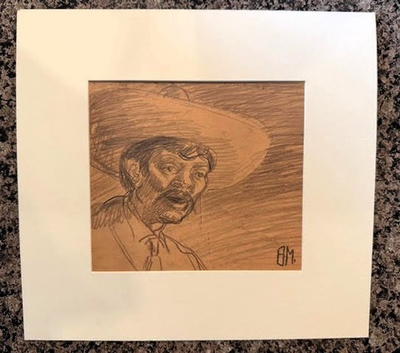 #ad Ben Messick: Gentleman with a Hat Graphite on Paper $125.00