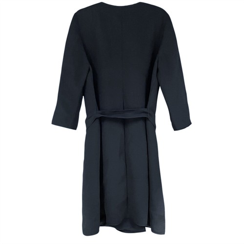 EILEEN FISHER Black Silk Sponge Belted Long Jacket w/ Magnetic Closure Size XL - Picture 7 of 8