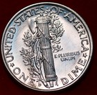 Uncirculated 1941-D Denver Mint Silver Mercury Dime — photo 2