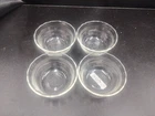 Pyrex 463 6oz 175ml Custard Cups Small Bowls Scalloped Edge 3 Lines - Set of 4