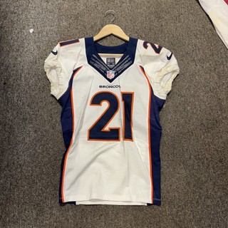 Authentic GAME WORN Aqib Talib Denver Broncos Jersey White NFL RARE 🔥