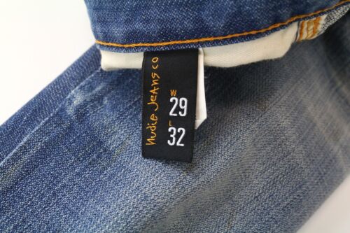NUDIE Jeans Slim Jim Org. Broken Dream Men Jeans W29/L32 Blue Non-Stretch - Picture 5 of 7
