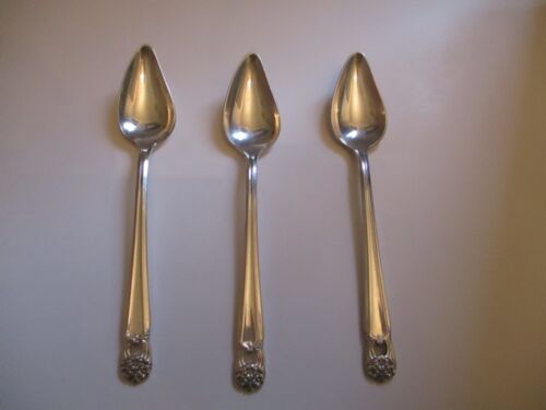 1847 Rogers Bros "ETERNALLY YOURS" Silver Plate Fruit Spoons x3 ~ VGUC