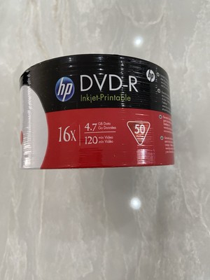 New HP DVD-R Inkjet Printable 16X/ 50 PK/ White Matte/ 120 Min Video | eBay