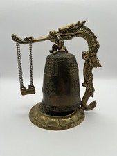 Japan Antique Dragon Sculpture Bronze Hanging Bell Hangan Collection FREE SHPNG